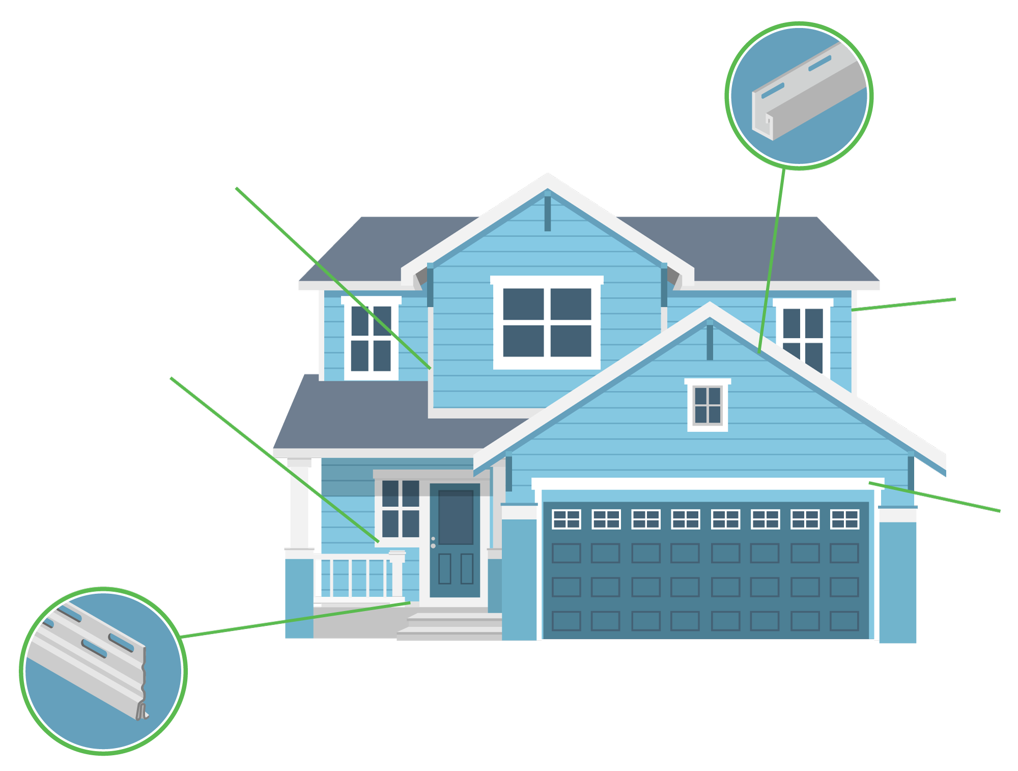 Graphic of a house with vinyl siding