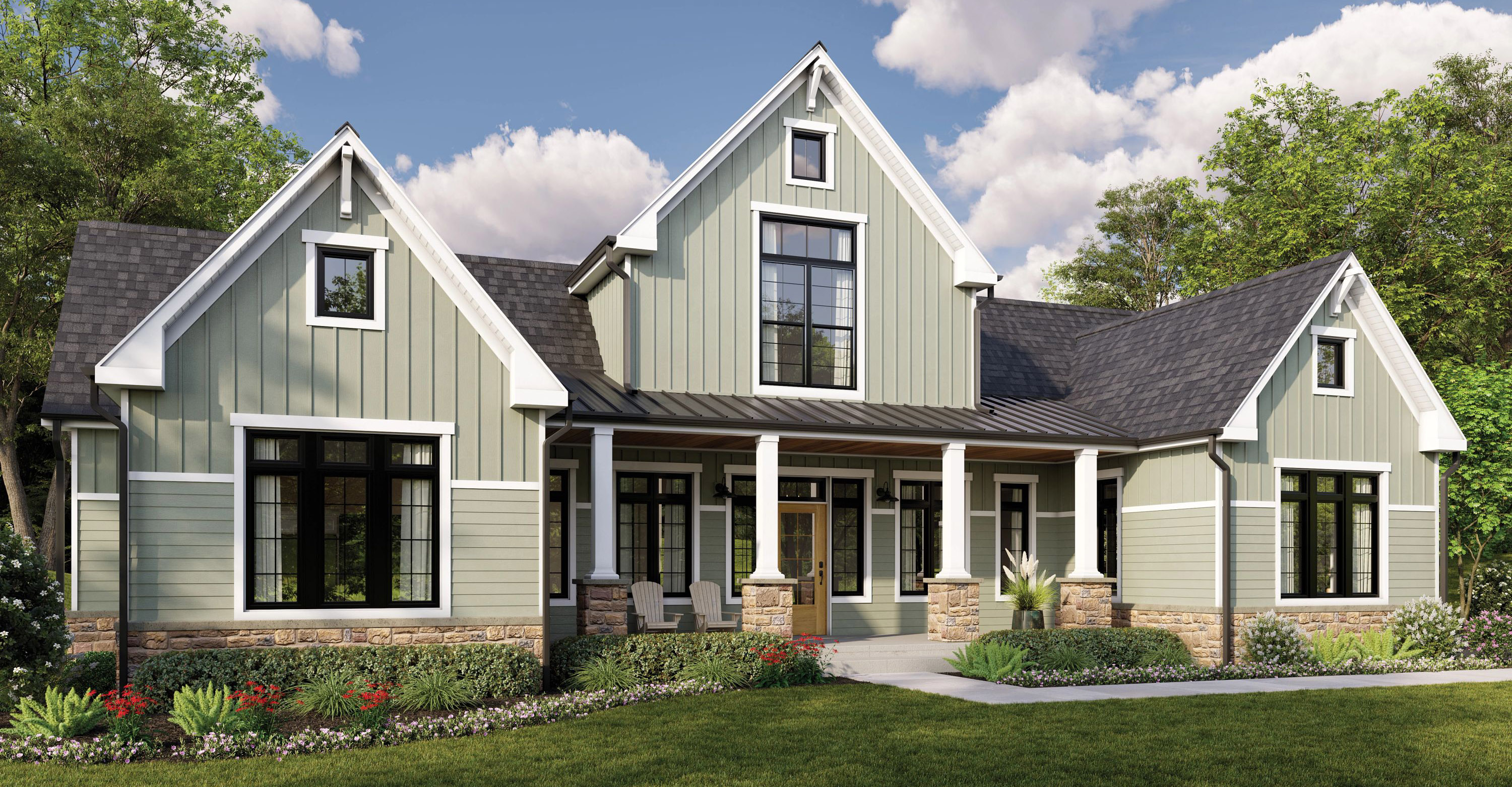 Mastic EverPlank Board and Batten and Lap in Scottish thistle